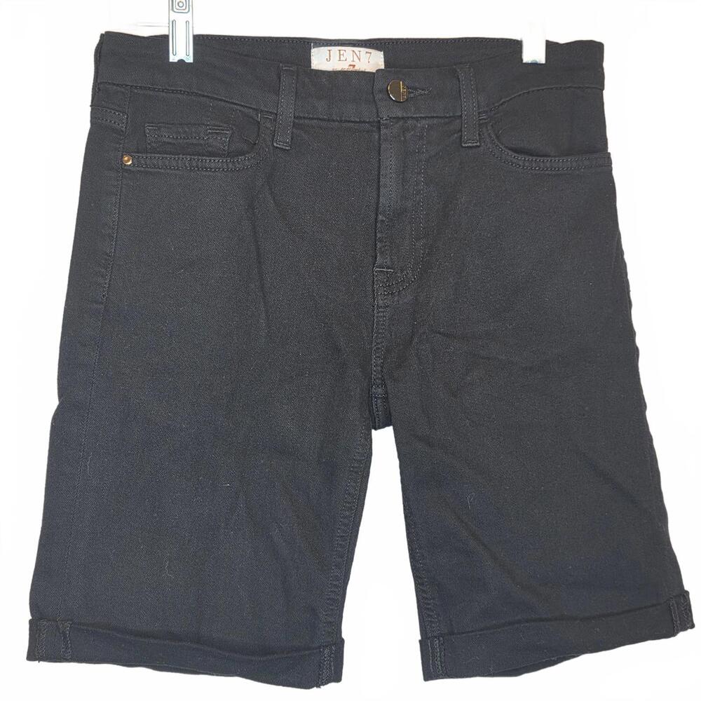 Jen7 by 7 For all Mankind high-waisted black shorts 9" inseam Women's size 4